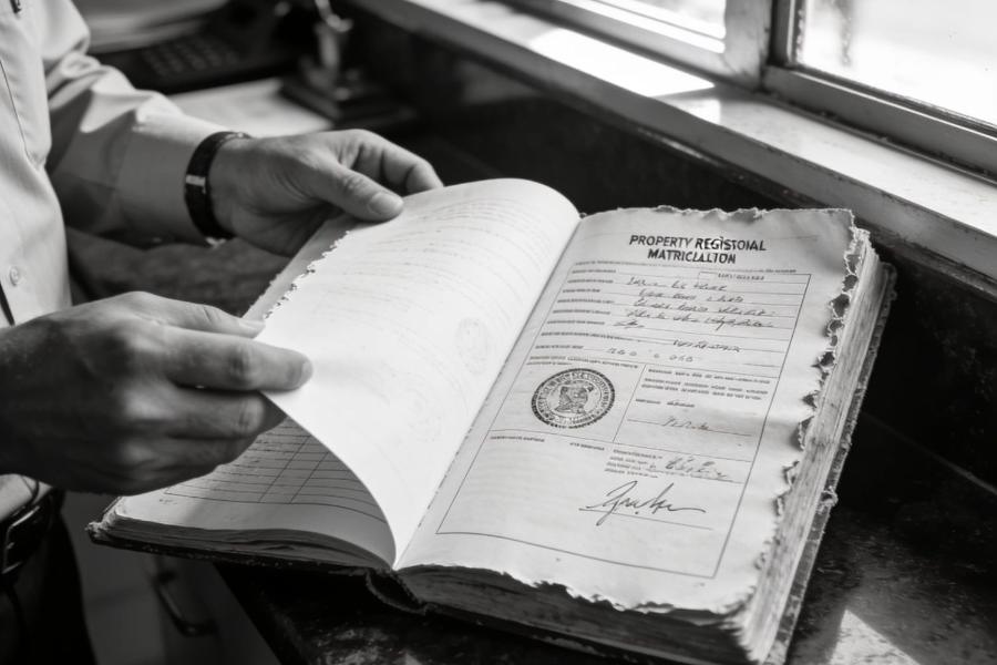 Livro de matrícula no cartório